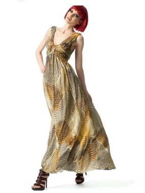 EUC 100% silk Anne Klein sleeveless maxi dress